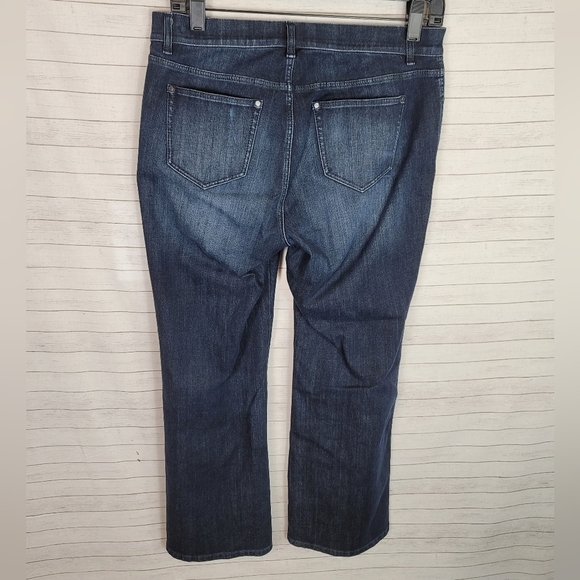 LAFAYETTE 148 NEW YORK DARK BLUE BOOT CUT JEANS, SZ 4 - Picture 9 of 10